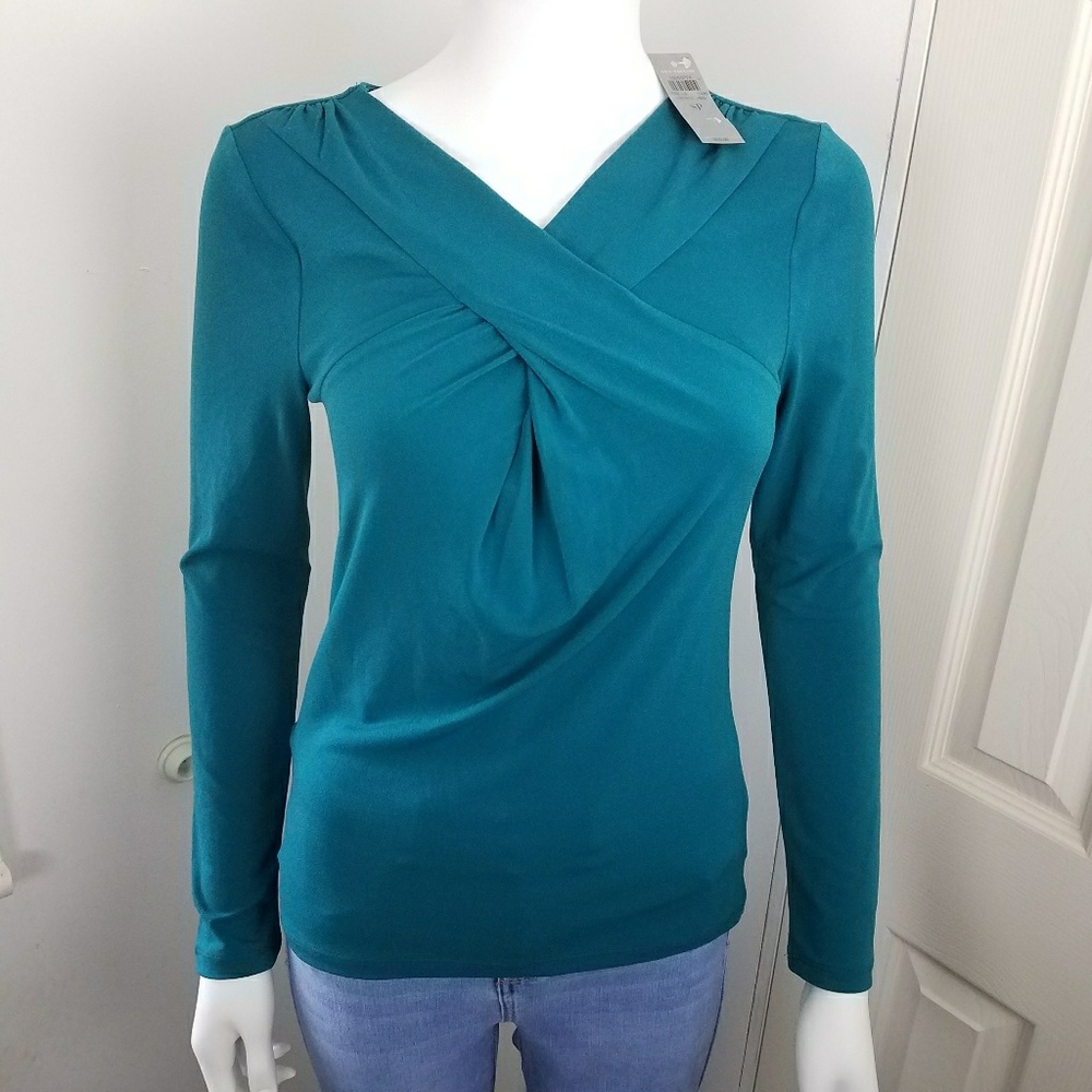 Ann Taylor Petite SP NWT zipper back blouse